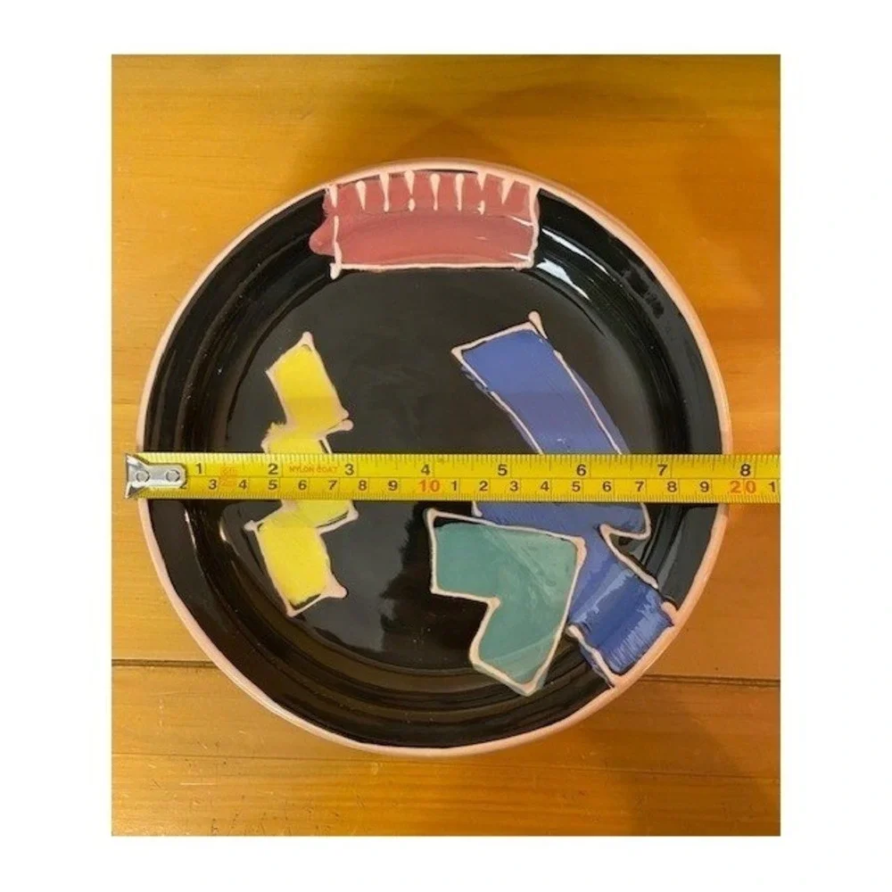 Helaine Melvin California Pottery Vintage Memphis Milano Style 1991 Plate Set 6